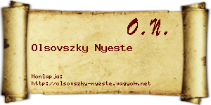 Olsovszky Nyeste névjegykártya